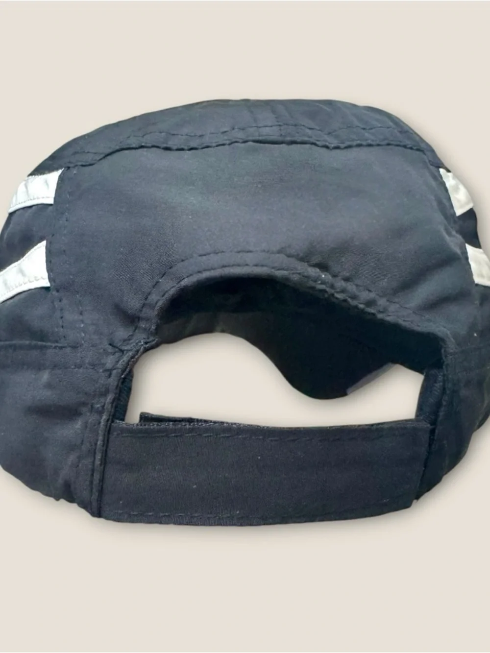 Balenciaga Racing Embroidered Logo Gray Stripe Baseball Cap Hat Black Size L - Picture 5 of 8